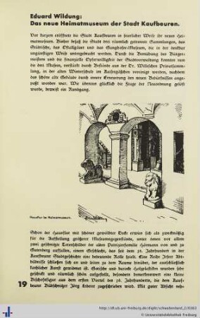Das neue Heimatmuseum der Stadt Kaufbeuren.