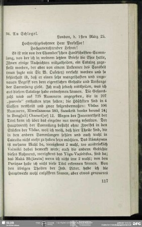 Christian Lassen an August Wilhelm von Schlegel, London, 01.03.1825