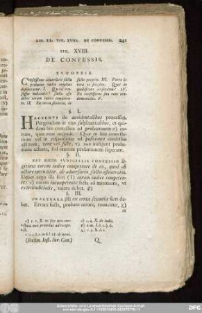 Tit. XVIII. De Confessis.