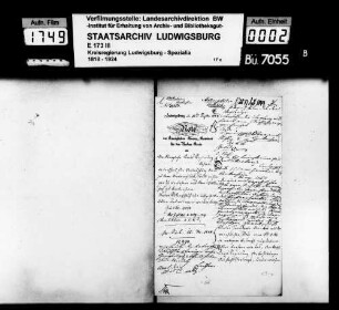 Stiftungssachen: Kontrakte, Oberamt Brackenheim