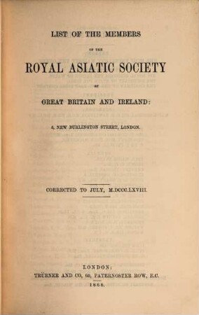 Journal of the Royal Asiatic Society. 3. 1868