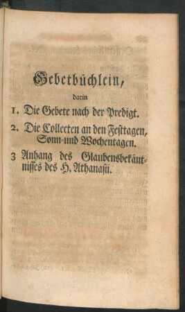 Gebetbüchlein, ...