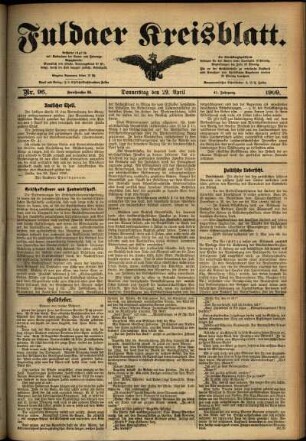 Ausgabe vom Donnerstag, den 29. April 1909.