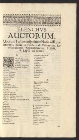 Elenchus Auctorum.