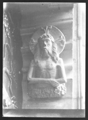 Wandfigur Christus mit Kreuznimbus (vermutl. Kloster Bronnbach)