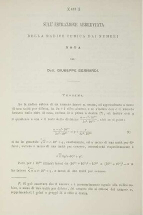 Sull'Estrazione Abbreviata.