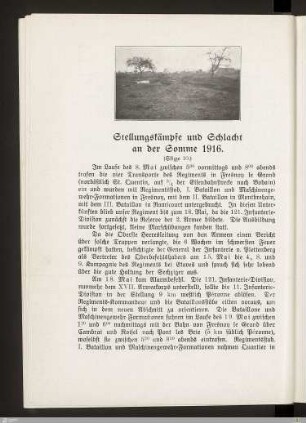 Stellungskämpfe und Schlacht an der Somme 1916
