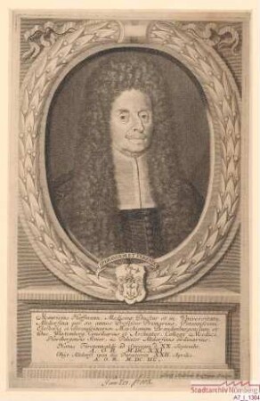 Moritz Hoffmann, Dr. und Prof. med.; geb. 20. September 1621; gest. 22. April 1698