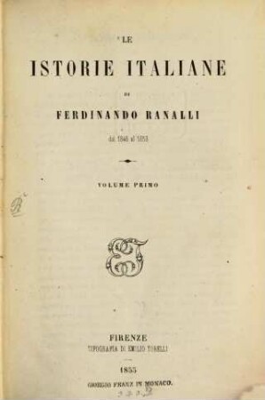 Le istorie italiane : dal 1846 al 1853, 1
