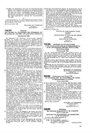 Meldungen für den Oberschulteil an der Sonderschuleinrichtung für Körperbehinderte in der Orthopädischen Heilstätte Birkenwerder, Kreis Oranienburg : 103/55 vom 21. Juni 1955