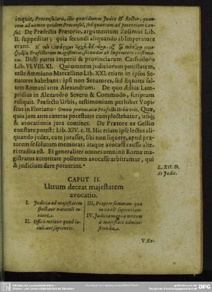 Caput II. Utrum deceat majestatem avocatio