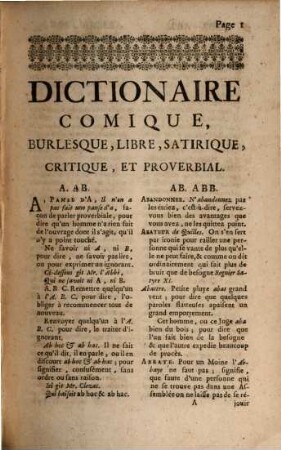 Dictionnaire comique, satirique ...