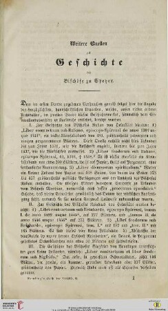 Weitere Quellen zur Geschichte der Bischöfe zu Speyer
