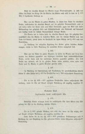 Sechster Titel. Legitimation durch nachfolgende Ehe