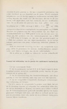 § 5. Voorstel tot verbetering van de positie der ambtenaren van het B. B.