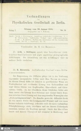 Nr. 2. Sitzung vom 20. Januar 1888