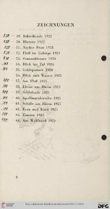 Zeichnungen (Nr. 49-64)