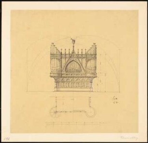 Gemeindehaus der Erlöserkirche, Berlin-Rummelsburg. 3. Projekt: Ansicht der Orgel