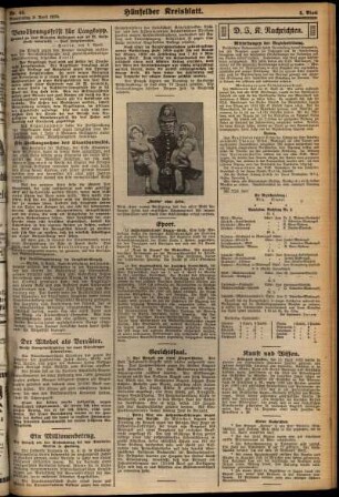 Zweite Ausgabe vom Donnerstag, den 11. April 1929.