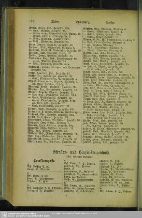 Häuserbuch : Straßen- und Häuser-Verzeichniß
