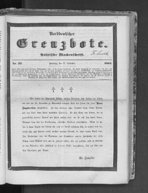 No. 32. Hamburg, den 29. December. 1861.