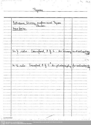 Papers Ordnance