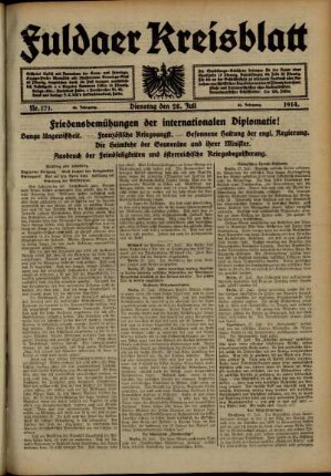 Ausgabe vom Dienstag, den 28. Juli 1914.