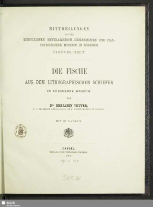 4.1881: Mittheilungen aus dem Königlichen Mineralogisch-Geologischen und Prähistorischen Museum in Dresden