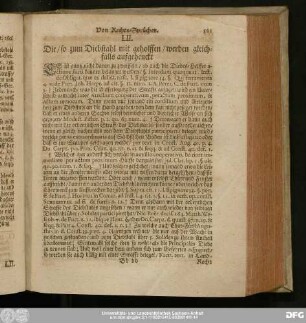 LII. Die, so zum Diebstahl mit geholffen, werden gleichfalls aufgehenckt.