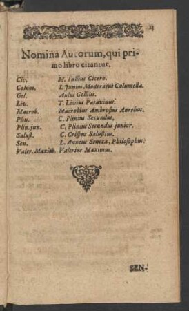 Nomina Autorum, qui primo libro citantur
