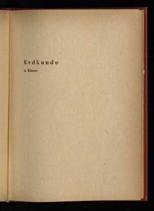 Erdkunde: 4. Klasse