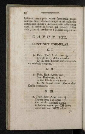 Caput VII. Continet Formulas.