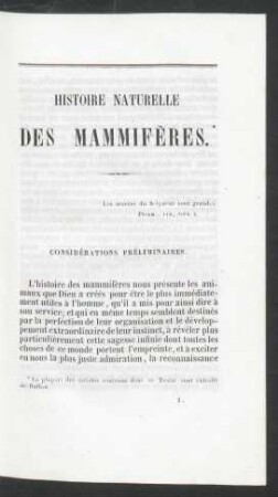 Considérations préliminaires.