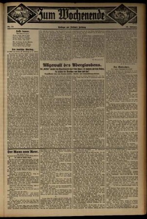 Zweite Ausgabe vom Sonntag, den 18. Januar 1931.