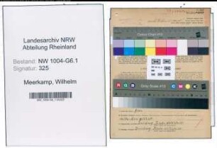 Entnazifizierung Wilhelm Meerkamp , geb. 20.07.1893 (Buerovorsteher)