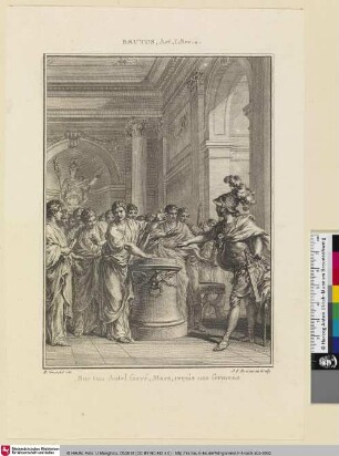 [Illustration zu Texten von Voltaire - Eine Szene aus der Tragödie "La Henriade"]