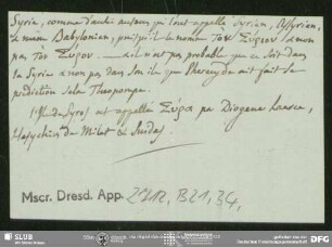 Eigenh. Billett von Guillaume Favre an August Wilhelm von Schlegel, o.O., ohne Datumsangabe