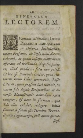 Ad benevolum lectorem.