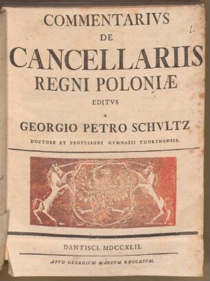 Commentarius De Cancellariis Regni Poloniae