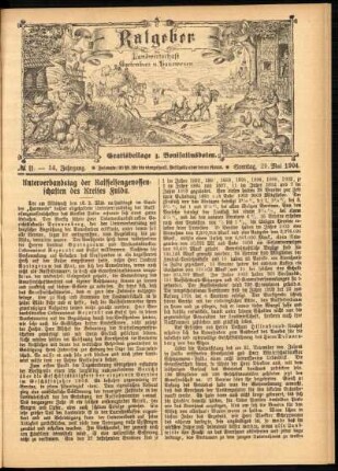 Ausgabe vom Sonntag, den 29. Mai 1904.