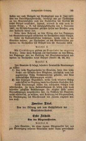 Gesetz, die Landgemeinde-Ordnung für das Grossherzogthum Hessen betreffend : [Kopftitel]