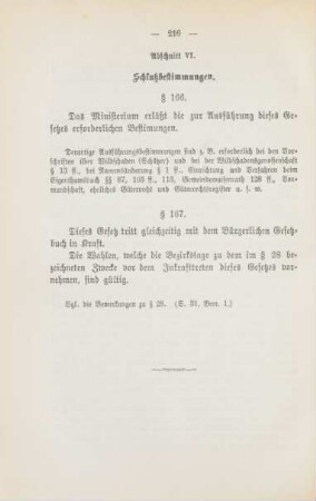 Abschnitt VI. Schlußbestimmungen
