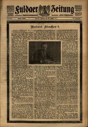 Erste Ausgabe vom Montag, den 28. August 1911.