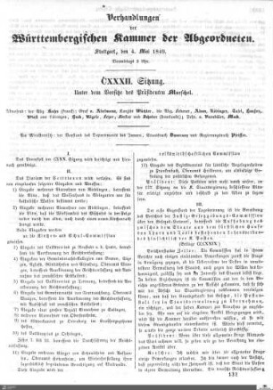 132. Sitzung, Stuttgart, 4.5.1849