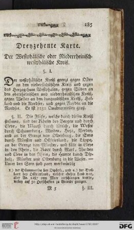 Dreyzehente Karte: Der Westphaelische oder Niederrheinisch=westphaelische Kreiß