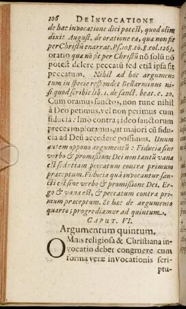 Caput VI. Argumentum quintum.