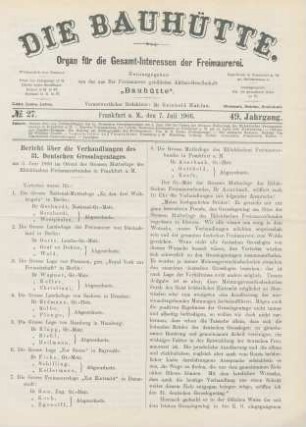 No. 27. Frankfurt a. M., den 7. Juli 1906. 49. Jahrgang.