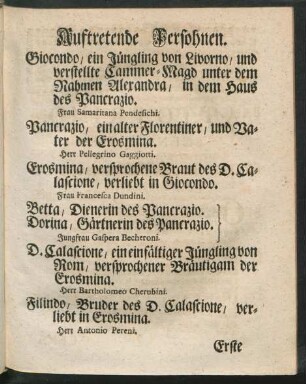 Auftretende Persohnen