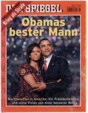 Umschlagblatt des Magazins "Der Spiegel" zum Amtsantritt von Barack Obama als Präsident der USA ("Obamas bester Mann")