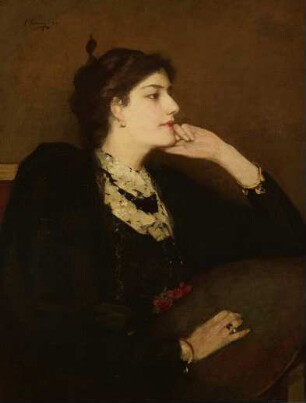 Eine Dame in Schwarz